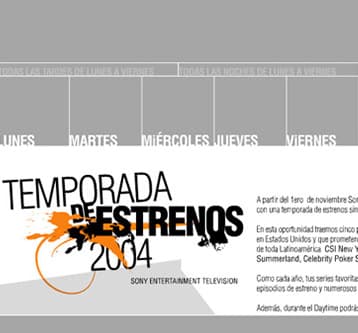 Sony Entertainment Television Mini Site de Nuevas Temporadas
